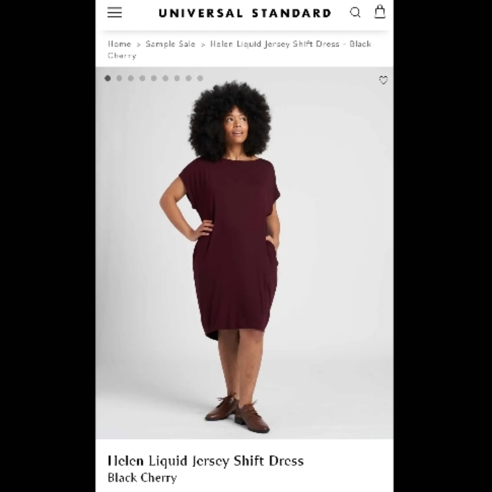 Universal Standard Rayon Jersey Shift Dress, Black Cherry